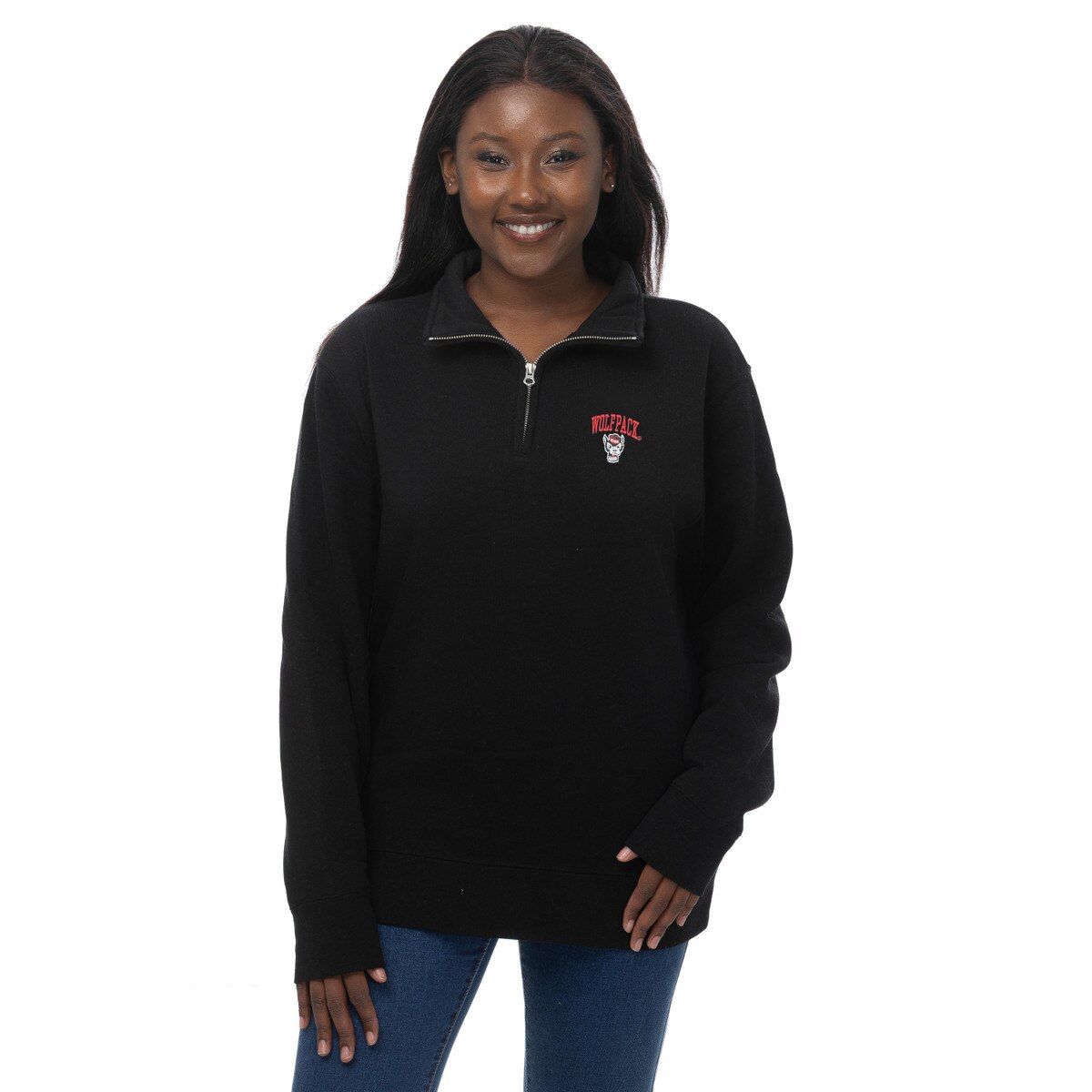 Black Ladies Quarterzip Pullover -